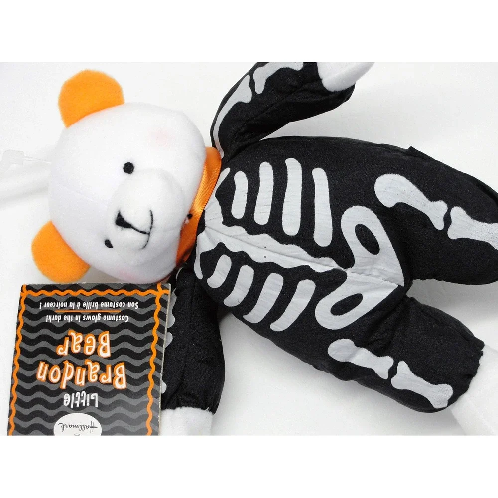 Hallmark Little Brandon Bear Halloween Skeleton Glow in the Dark Plush Toy 9 in